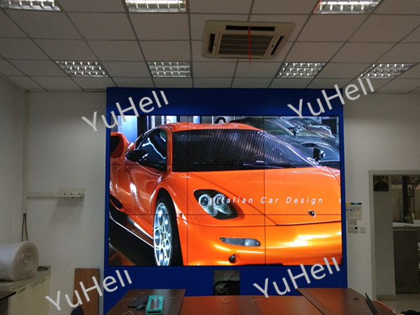 9套55寸1.8mm前维护液晶拼接屏应用于上海某汽车配件工厂会议室